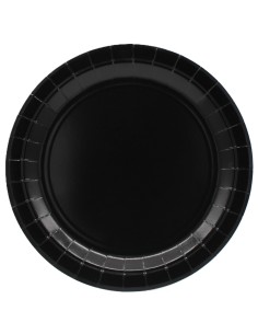 Piatto in carta rotondo 100% compostabile Cm. 24 - Confezione 15 pz - Nero