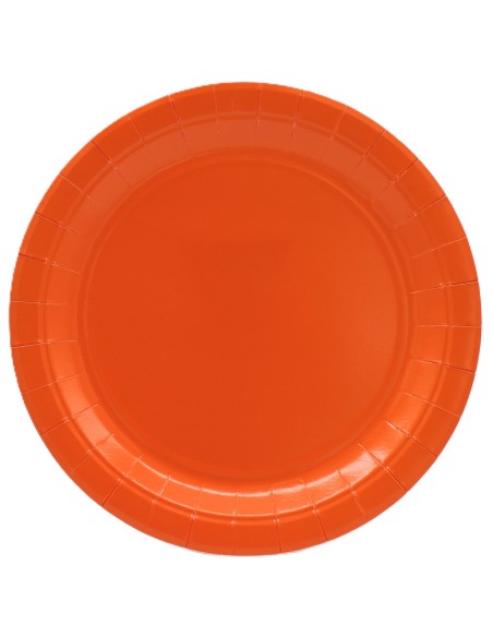 Piatto in carta rotondo 100% compostabile Cm. 18 - Confezione 15 pz - Arancione