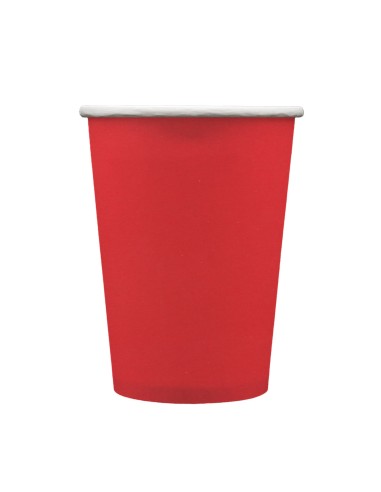 Bicchiere in carta 100% compostabile cc.250 - Confezione 15 pz - Rosso