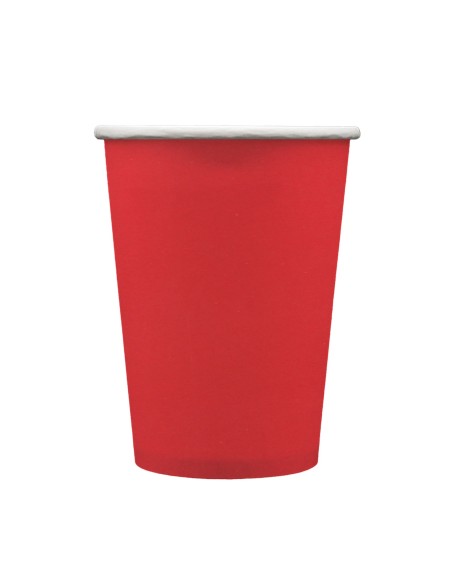 Bicchiere in carta 100% compostabile cc.250 - Confezione 15 pz - Rosso