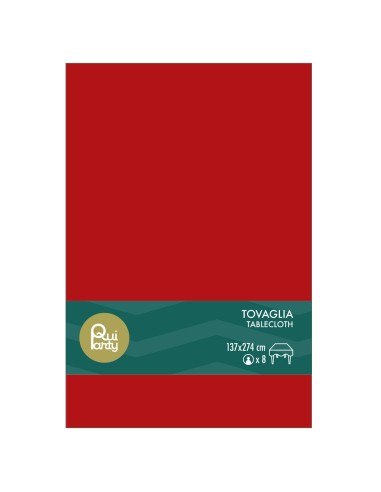 Tovaglia in plastica pvc Cm. 137x274 - Rosso scuro