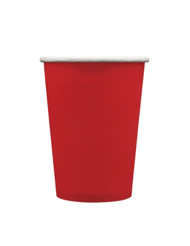Bicchiere in carta 100% compostabile cc.250 - Confezione 15 pz - Rosso scuro