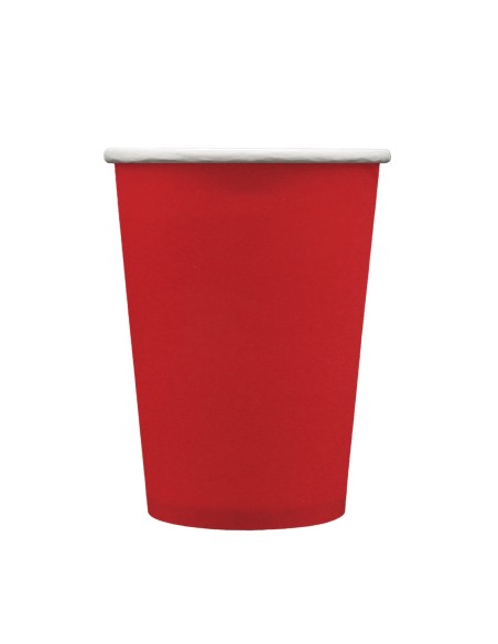 Bicchiere in carta 100% compostabile cc.250 - Confezione 15 pz - Rosso scuro