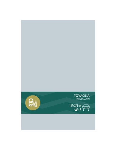 Tovaglia in plastica pvc Cm. 137x274 - Celeste fumo