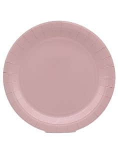 Piatto in carta rotondo 100% compostabile Cm. 18 - Confezione 15 pz - Rosato