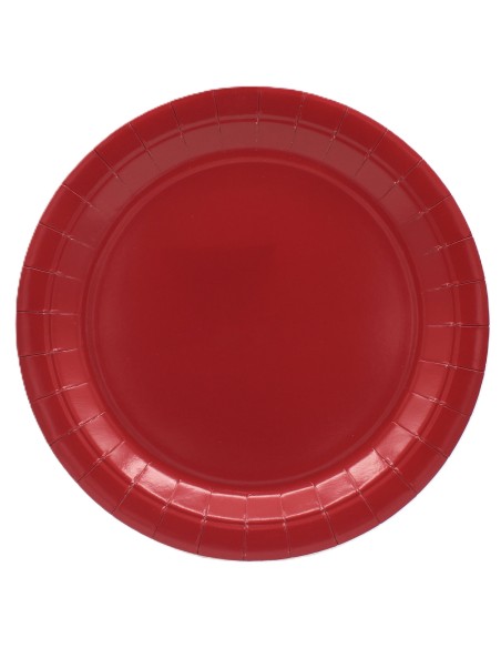Piatto in carta rotondo 100% compostabile Cm. 24 - Confezione 15 pz - Bordeaux