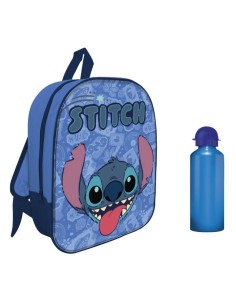 Zainetto asilo cm. 30 con borraccia alluminio Cm. 30x25x8 - Stitch Boy