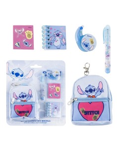 Set portachiavi zainetto e accessori cancelleria - Stitch