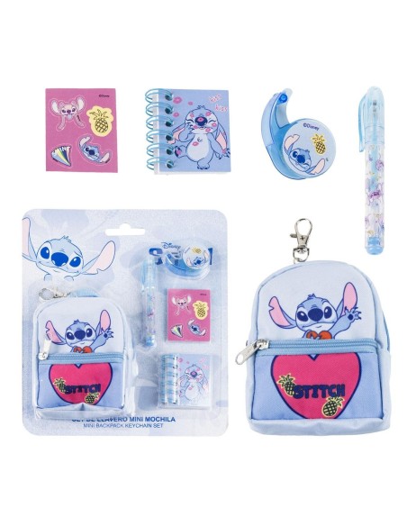 Set portachiavi zainetto e accessori cancelleria - Stitch