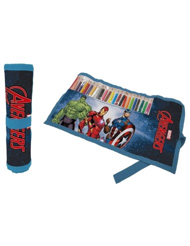 Astuccio Roll ripiegabile con 24 pastelli Cm. 40x20 - Avengers