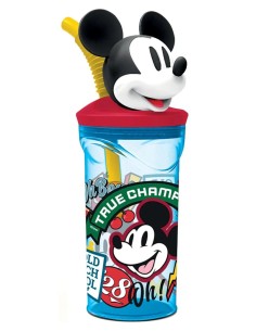 Bicchiere con cannuccia 3D Tritan - Topolino Mickey