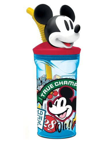 Bicchiere con cannuccia 3D Tritan - Topolino Mickey