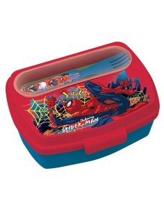 Portapranzo plastica con posate Spiderman