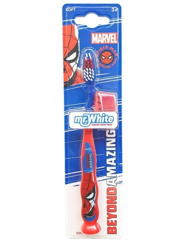 Spazzolino da denti con cappuccio e manico a ventosa - Spiderman