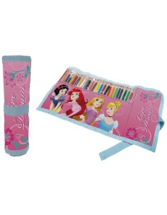 Astuccio Roll ripiegabile con 24 pastelli Cm. 40x20 - Principesse