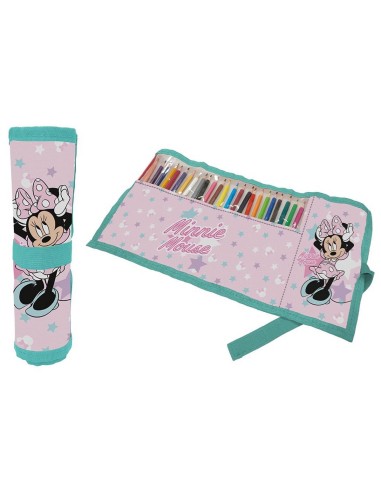 Astuccio Roll ripiegabile con 24 pastelli Cm. 40x20 - Minnie