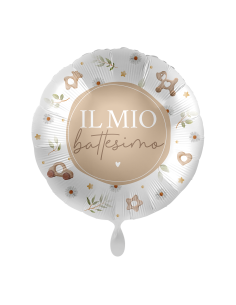 Palloncino mylar 18'' Cm. 45 - Rotondo - Il mio battesimo