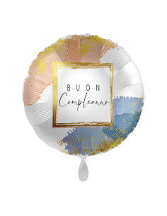 Palloncino mylar 18'' Cm. 45 - Rotondo - Buon Compleanno