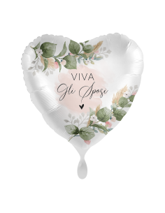 Palloncino mylar 18'' Cm. 45 - Cuore - Viva gli sposi flower