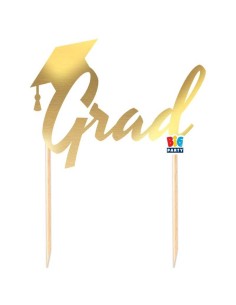Cake topper metallizzato Gold "Grad"