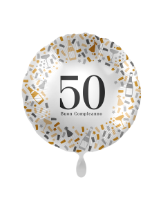 Palloncino mylar 18'' Cm. 45 - Rotondo - Buon Compleanno - 50