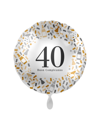 Palloncino mylar 18'' Cm. 45 - Rotondo - Buon Compleanno - 40