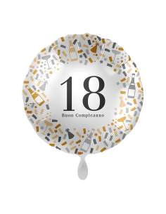 Palloncino mylar 18'' Cm. 45 - Rotondo - Buon Compleanno - 18