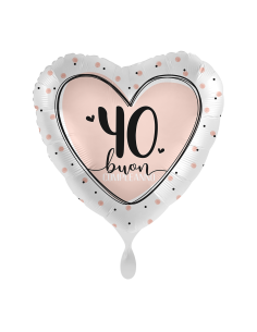 Palloncino mylar 18'' Cm. 45 - Cuore - Buon Compleanno 40