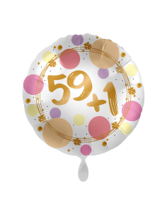 Palloncino mylar 18'' Cm. 45 - Rotondo - Buon Compleanno 60 anni - 59+1