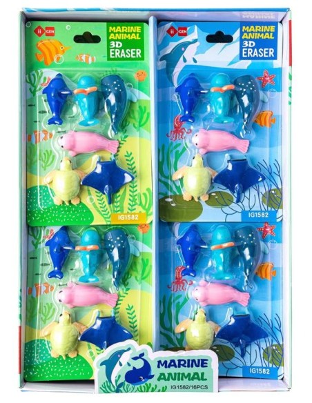 Set 6 gommine sagomate 3D - Animali marini
