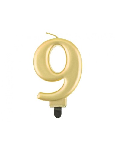 Candelina per torta metallizzata Cm. 8 - Oro Gold - Nr. 9