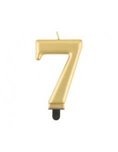 Candelina per torta metallizzata Cm. 8 - Oro Gold - Nr. 7