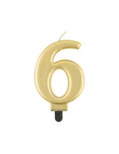 Candelina per torta metallizzata Cm. 8 - Oro Gold - Nr. 6