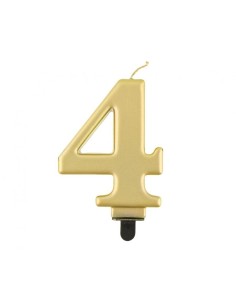 Candelina per torta metallizzata Cm. 8 - Oro Gold - Nr. 4
