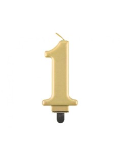 Candelina per torta metallizzata Cm. 8 - Oro Gold - Nr. 1