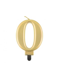 Candelina per torta metallizzata Cm. 8 - Oro Gold - Nr. 0
