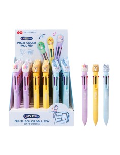 Penna 6 colori con testa animali