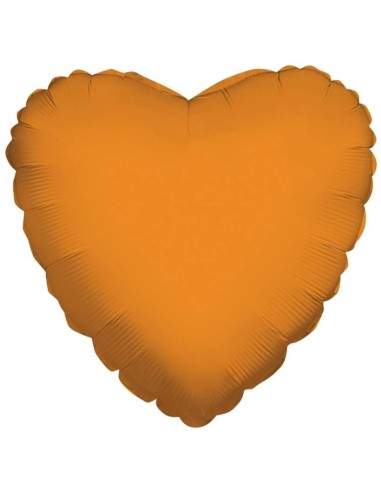 Palloncino mylar tinta unita 18" - Cuore - Arancio