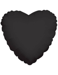 Palloncino mylar tinta unita 18" - Cuore - Nero