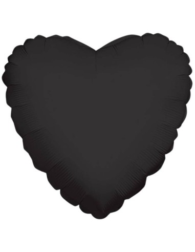 Palloncino mylar tinta unita 18" - Cuore - Nero