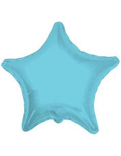 Palloncino mylar tinta unita 18" - Stella - Celeste chiaro