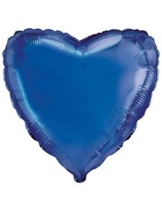 Palloncino mylar tinta unita 18" - Cuore - Blu