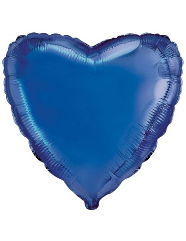 Palloncino mylar tinta unita 18" - Cuore - Blu