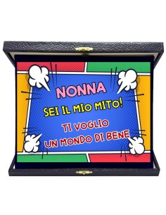 Targa con cofanetto rettangolare Cm. 23x19 - Nonna sei il mio mito