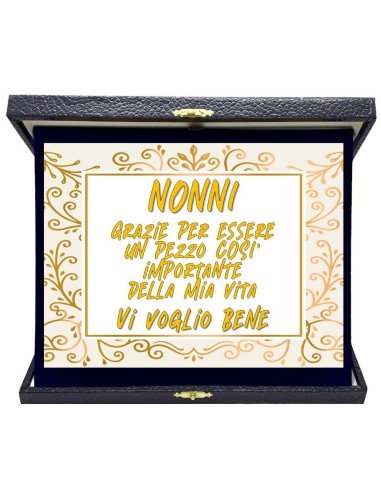 Targa con cofanetto rettangolare Cm. 23x19 - Nonni