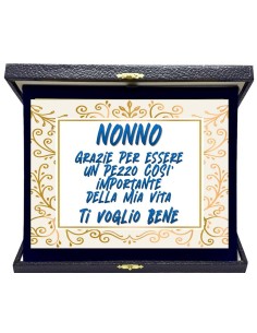 Targa con cofanetto rettangolare Cm. 23x19 - Nonno