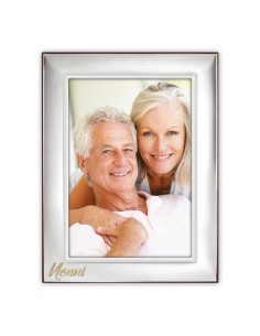 Portafoto in silver con scritta "Nonni" Cm. 14x19 - Foto Cm. 10x15