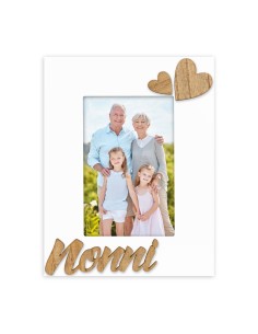 Portafoto in legno con applicazione rilievo "Nonni" Cm. 17x22 - Foto Cm. 10x15