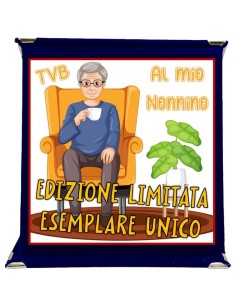 Targa a libretto vellutata Cm. 17x17 - "Al mio nonnino - Edizione limitata"