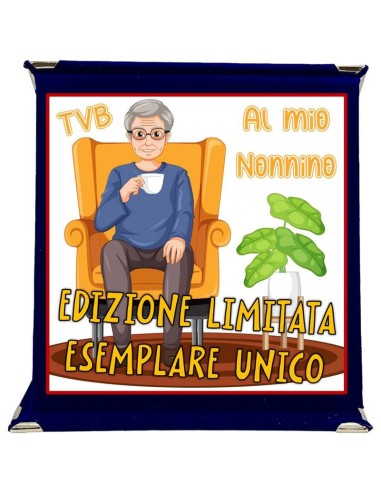 Targa a libretto vellutata Cm. 17x17 - "Al mio nonnino - Edizione limitata"